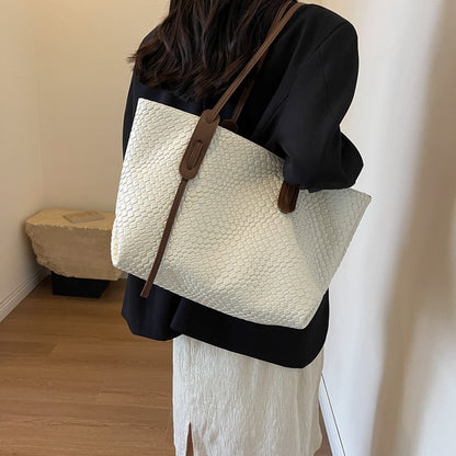 Ysaline tote noir tissé grande capacité