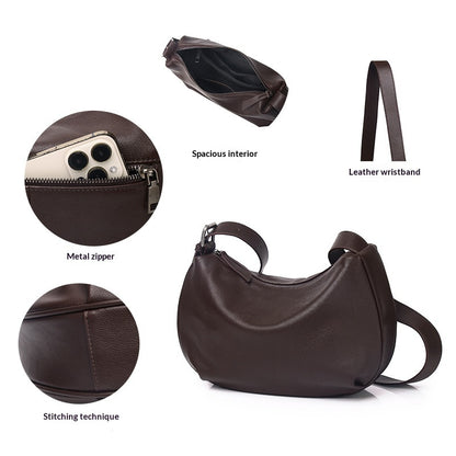 Sac à épaule cuir souple détail