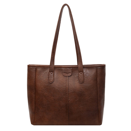 Tote bag PU noir double poignée