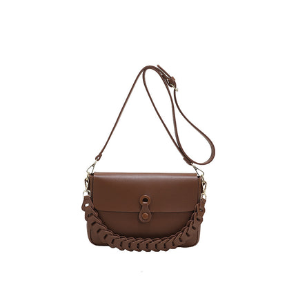 Petit sac carré PU kaki chaîne