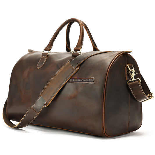 Sac crossbody voyage cuir noir vintage