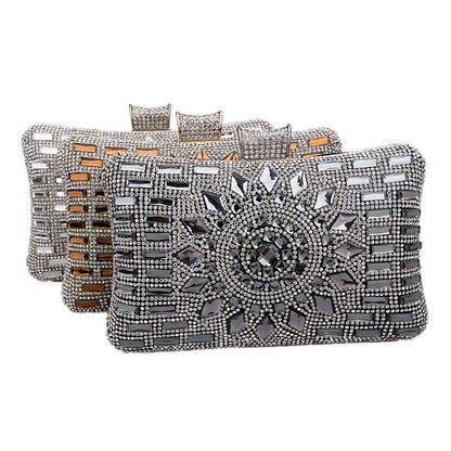 Pochette Soirée Femme Diamants Luxe Forme Oreiller