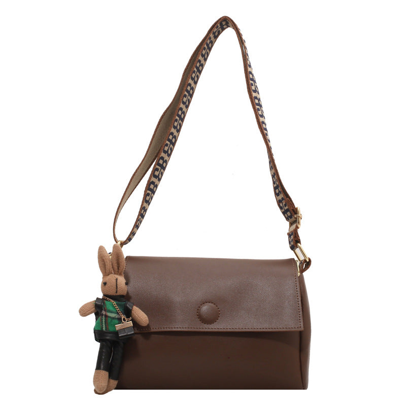 Mini sac carré rétro noir large bandoulière