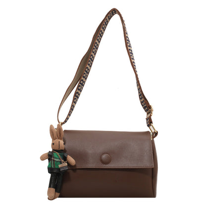 Mini sac carré rétro noir large bandoulière