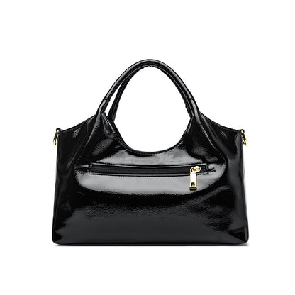Sac commuter femme violet cuir brillant