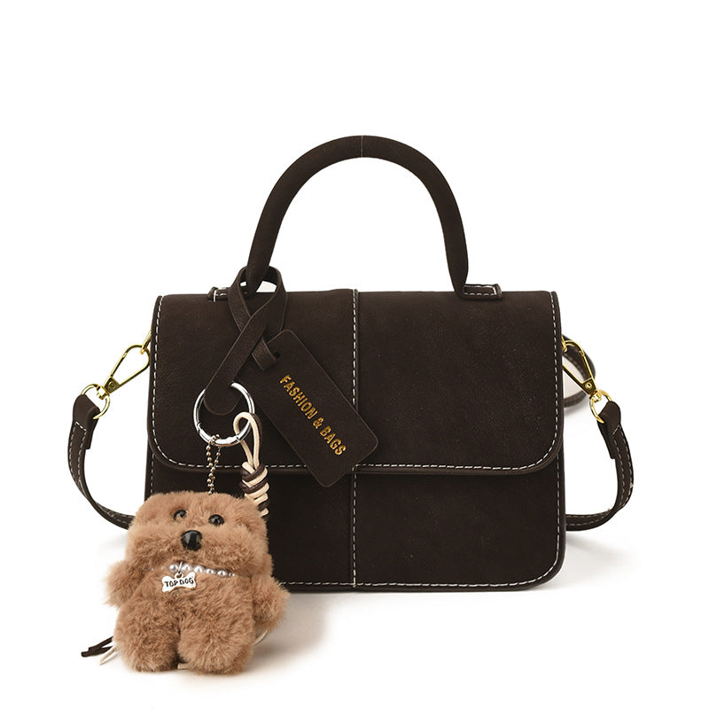 Mini sac carré maté noir à main