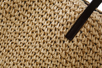 Sac paille marron clair