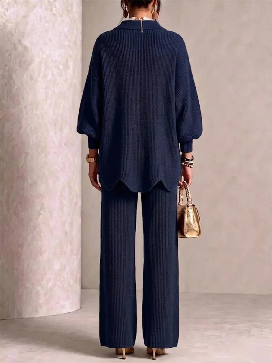 Zola ensemble bleu manches longues