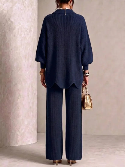 Zola ensemble bleu manches longues