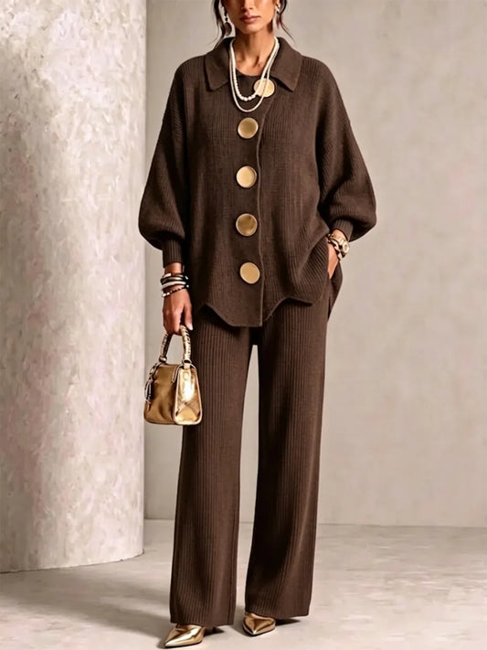 Ensemble tricot beige col rond Zola Vogalia Paris