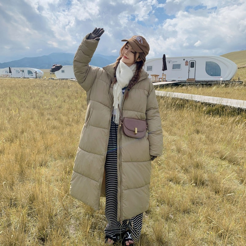 Veste d'hiver en duvet en coton mi-longueur manteau de pain épais assorti pour femmes