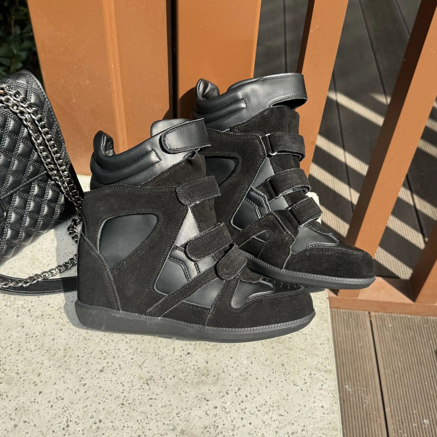 Baskets compensées femme toutes saisons été hiver printemps automne polyvalentes