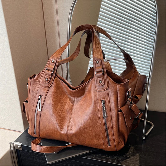 Vintage Women's Handbag - Large Shoulder &amp; Crossbody Tote Bag 