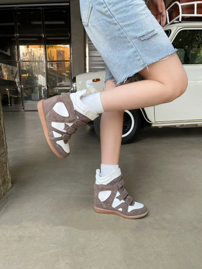 Baskets Montantes Femme Compensées Cuir