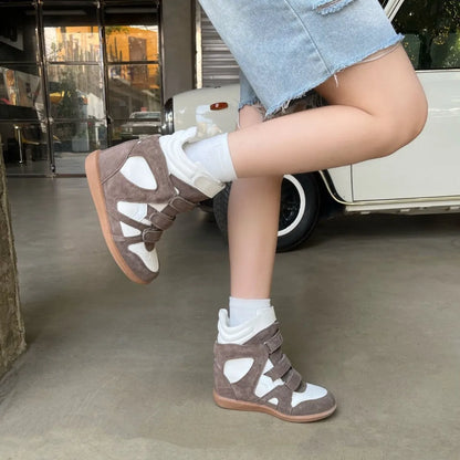 Baskets Montantes Femme Compensées Cuir