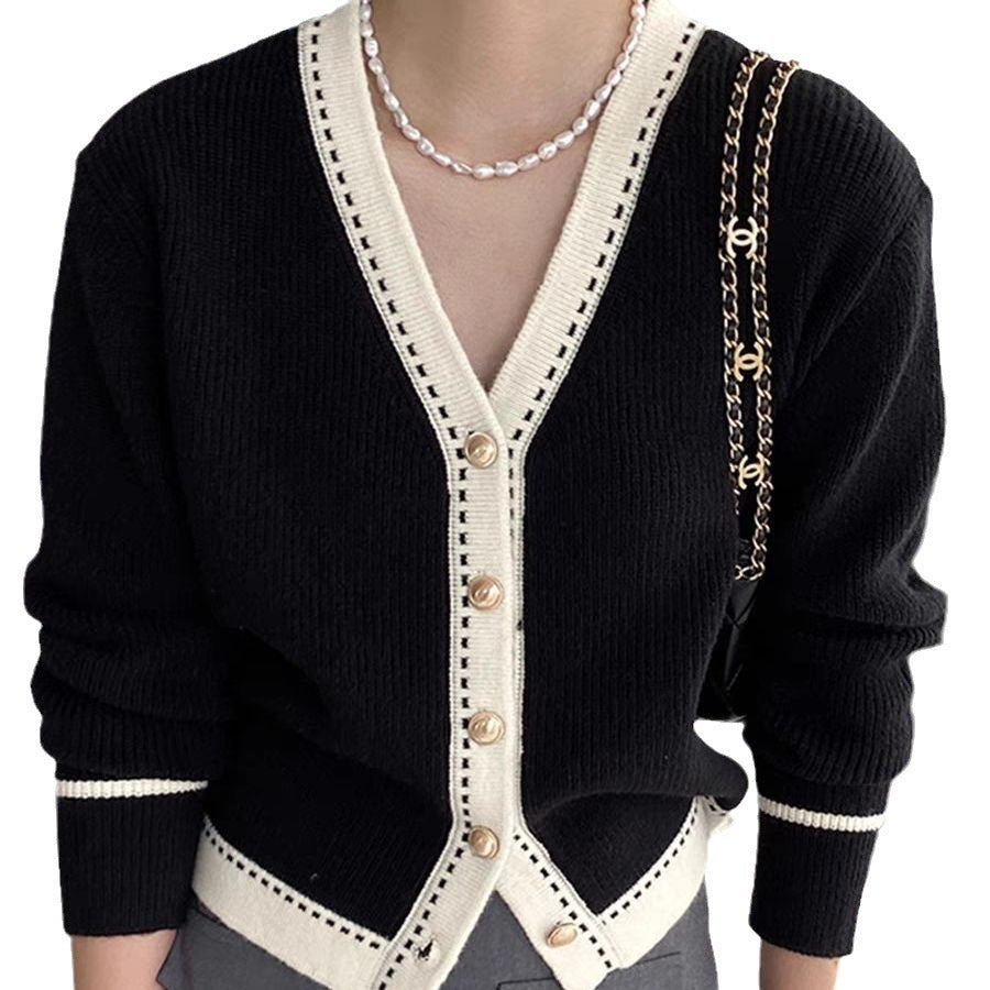 VOGALIA™ Korean V-Neck Loose Sweater - Elegant and Casual Style