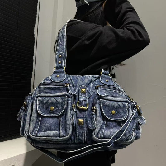 Sac crossbody multipoches vintage noir