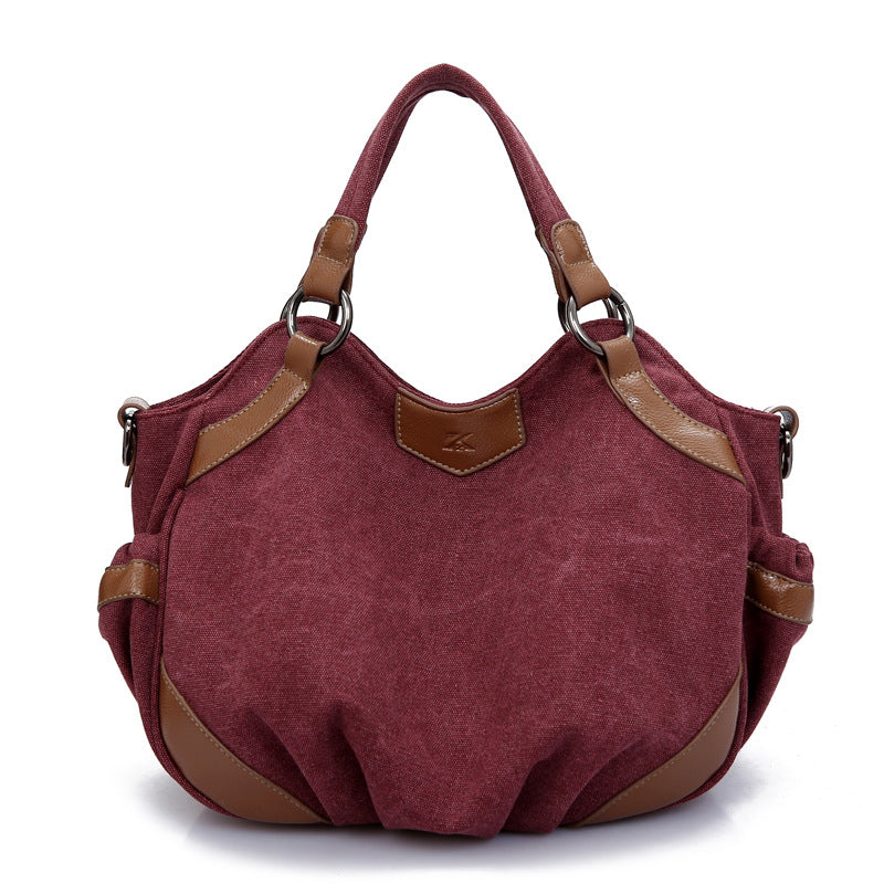 Sac à main coquille canvas bleu Myriam Vogalia Paris