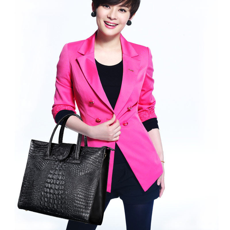 Tote bag cuir croco bordeaux