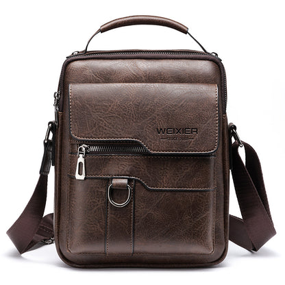 Sac messager homme rétro noir PU