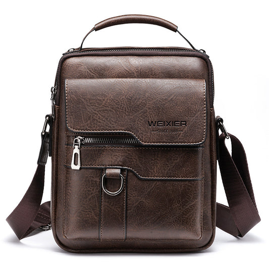 Sac messager homme rétro noir PU