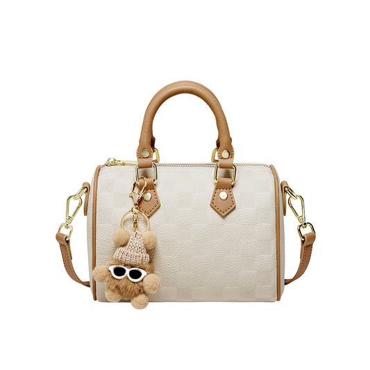 Mini sac boston oreiller beige abricot