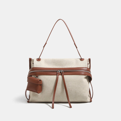 Sac coton-lin beige marron Zélie Vogalia Paris