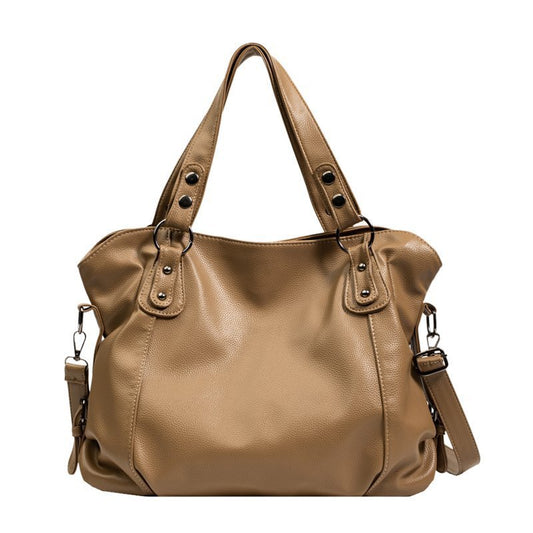 Grand sac à main femme simple en cuir PU avec bandoulière crossbody grande capacité design minimaliste