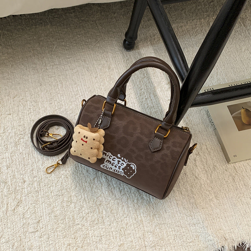 Sac boston texturé café