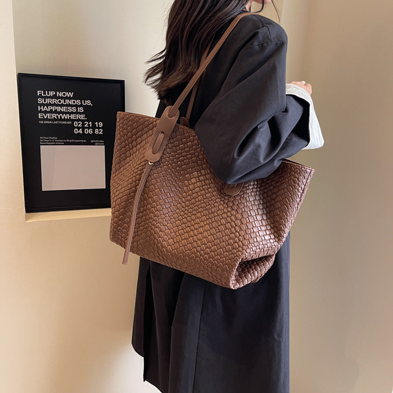 Ysaline tote marron kaki vue face
