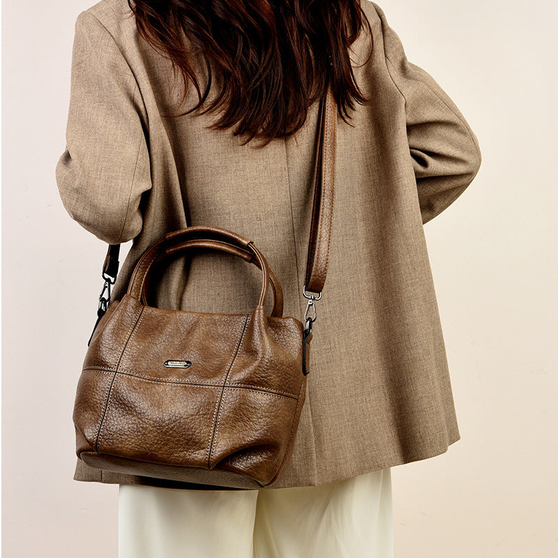 Sac cuir souple détail bandoulière