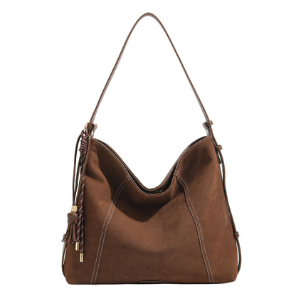 Sac commuter PU moka caramel grande capacité