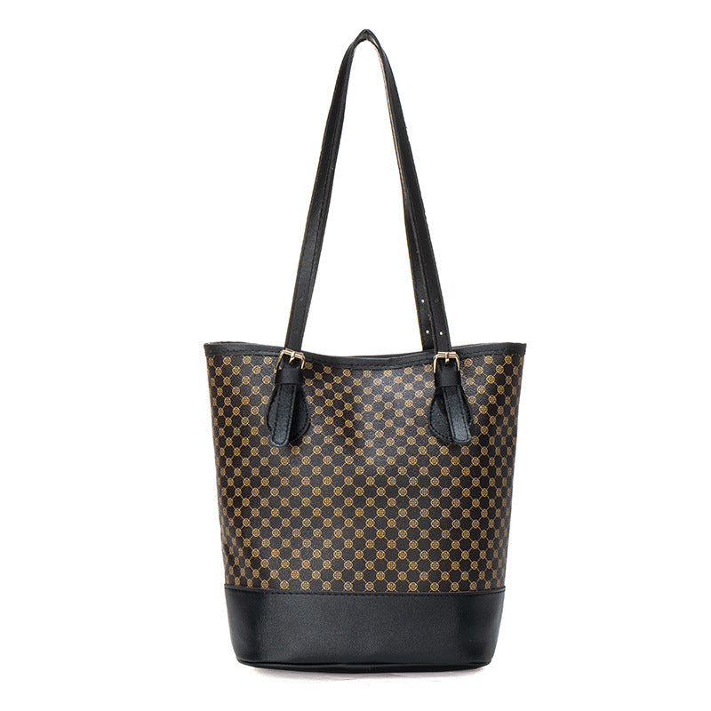 Sac seau rétro abricot imprimé lettres