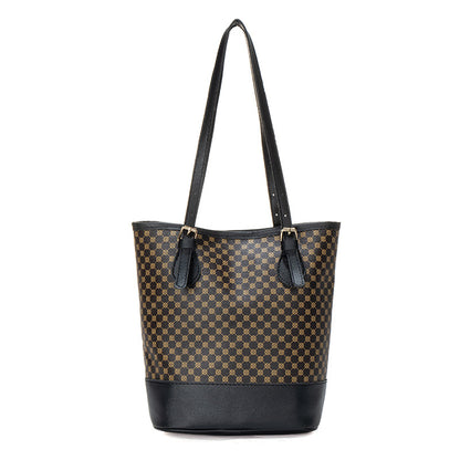 Sac seau rétro abricot imprimé lettres