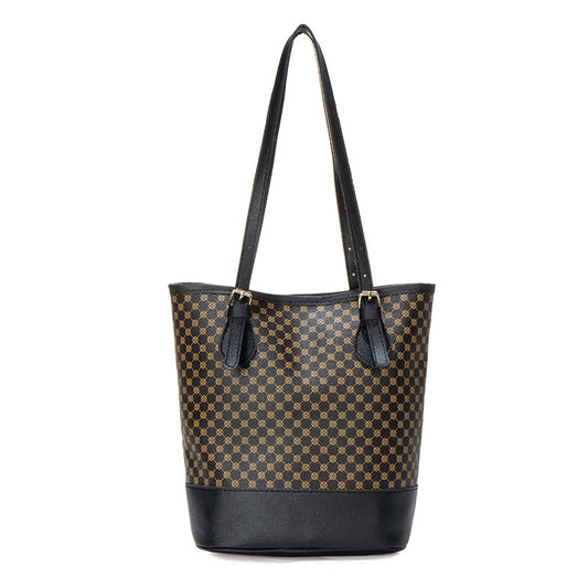 Sac seau rétro abricot imprimé lettres