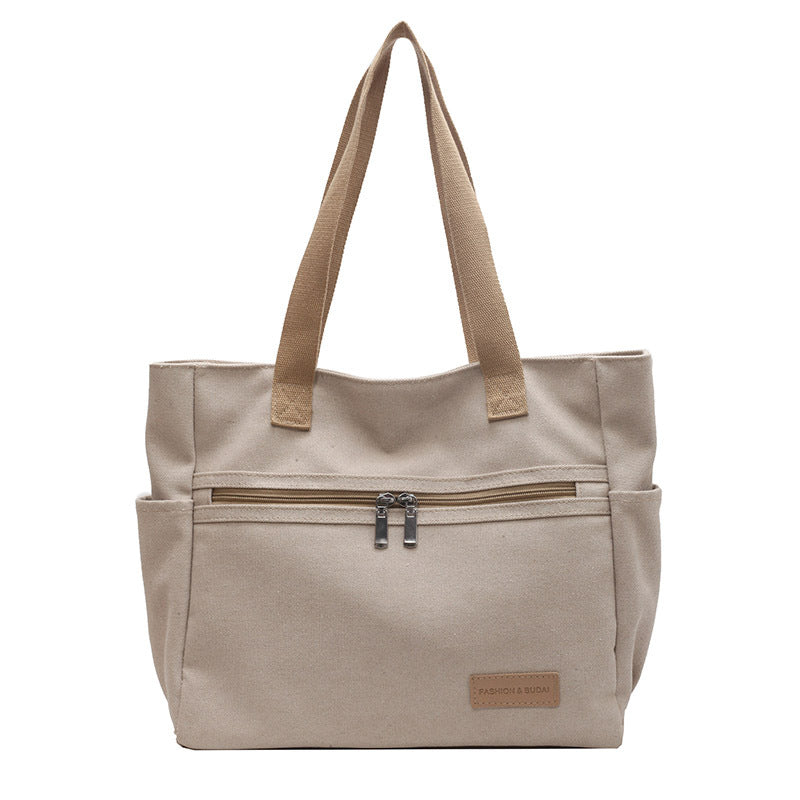 Tote canvas gris contraste Régine Vogalia Paris