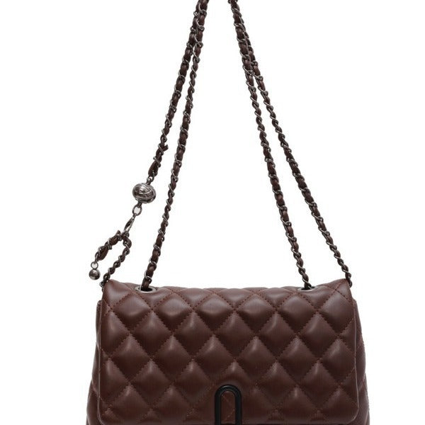 Sac à main femme PU texturé marron