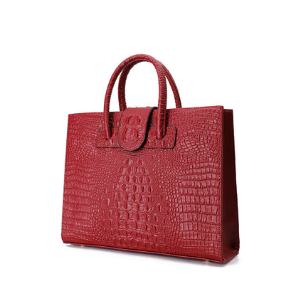 Tote bag cuir croco noir business