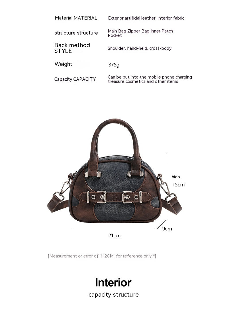 Sac boston portable marron vue face