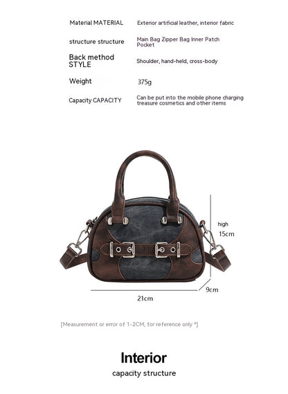 Sac boston portable marron vue face