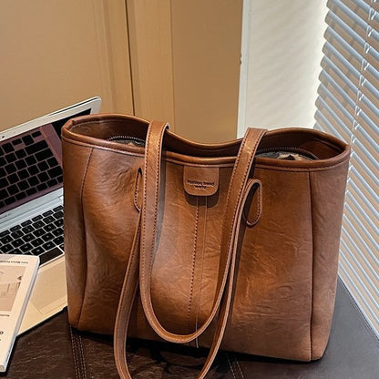Tote bag PU blanc grande capacité