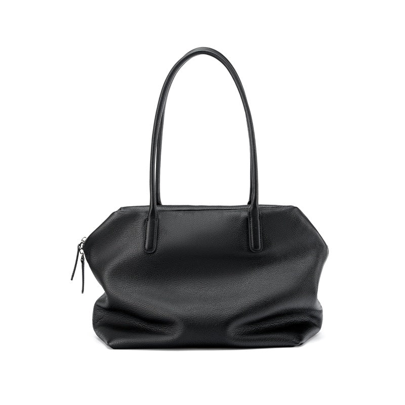 Sac épaule cuir pleine fleur vue face