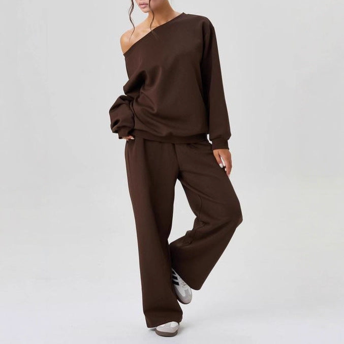 Ensemble 2 pièces abricot off-shoulder Yara Vogalia Paris