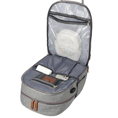 Sac maternité gris clair USB