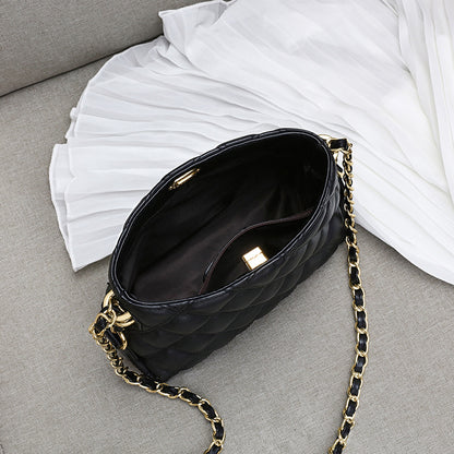Sac cuir chaîne noir INS