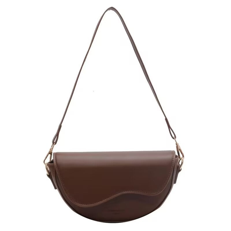 Sac messenger PU café brun rétro Zélie Vogalia Paris