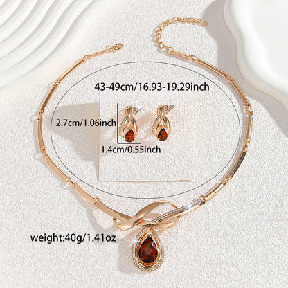 Parure Bijoux Femme Collier Boucles d'Oreilles