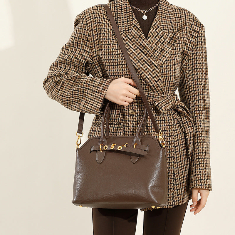 Sac cuir véritable café