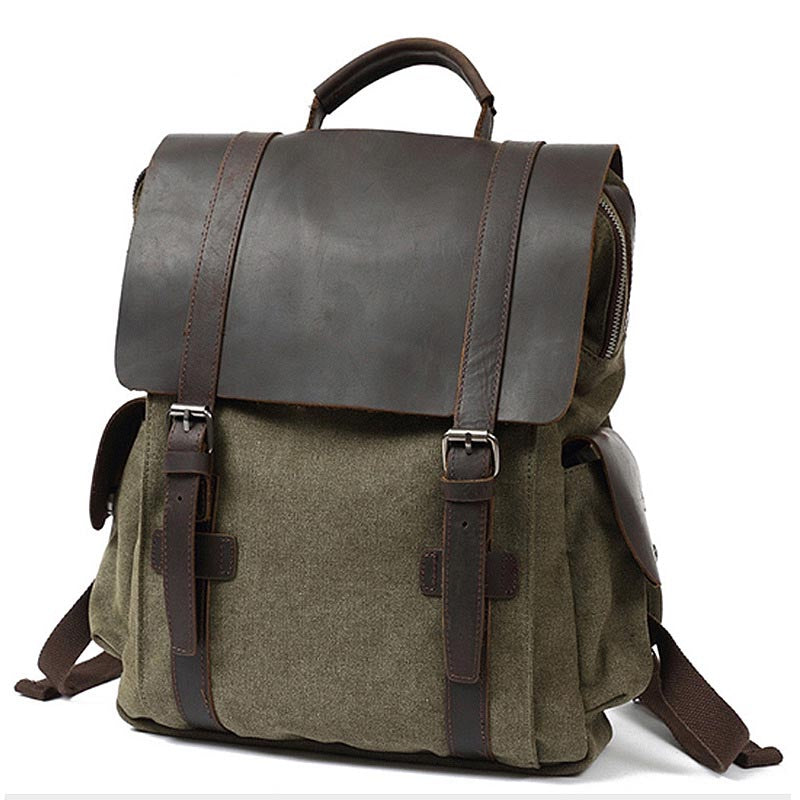 Sac à dos canvas vert armée outdoor
