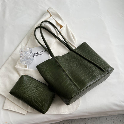 Grand Sac Tote Femme Cuir PU Gaufré